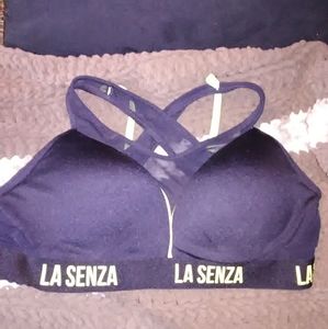 La Senza racer back sports bra black/yellow